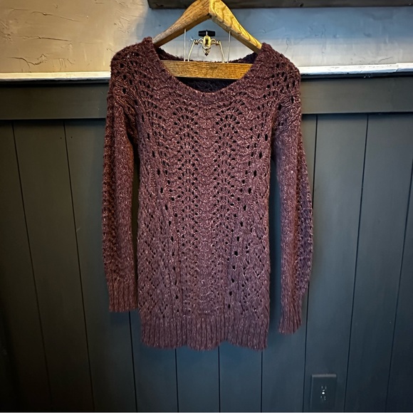 Maurices Sweaters - Maurices Womens‎ Purple Tunic Sweater Long Sleeve Pullover size Small
